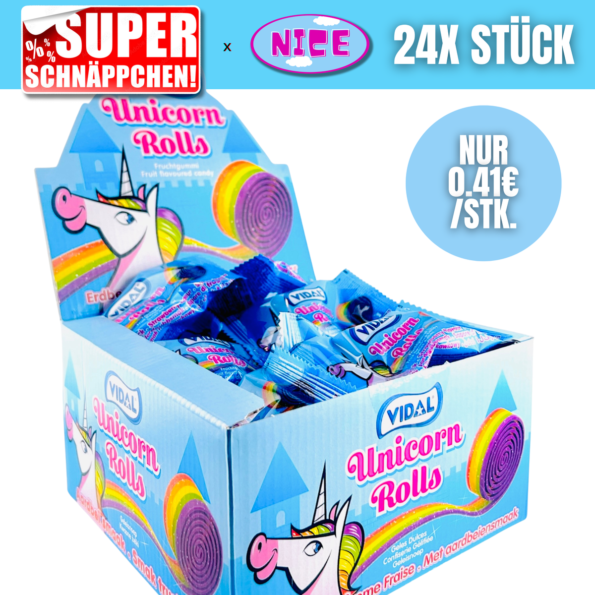 Rolla Belta Saure Fruchtgummi Rollen Tray
