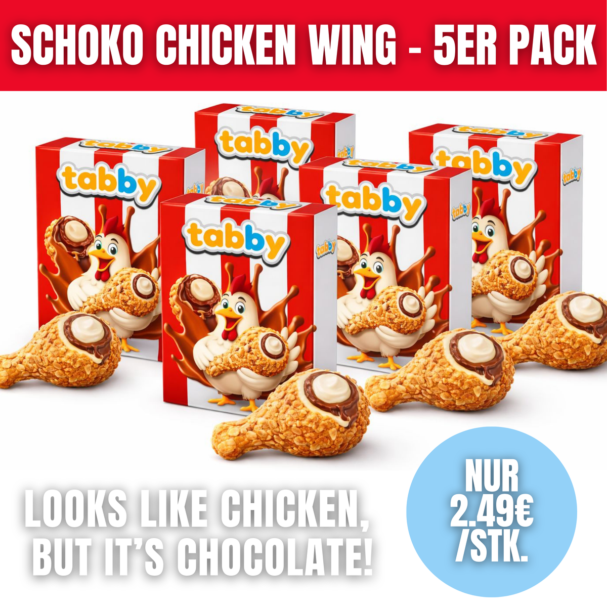 5x Tabby's Chicken Wing Chocolate