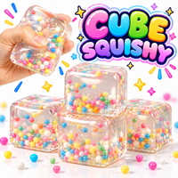 Cube Squishy mit bunten Kügelchen