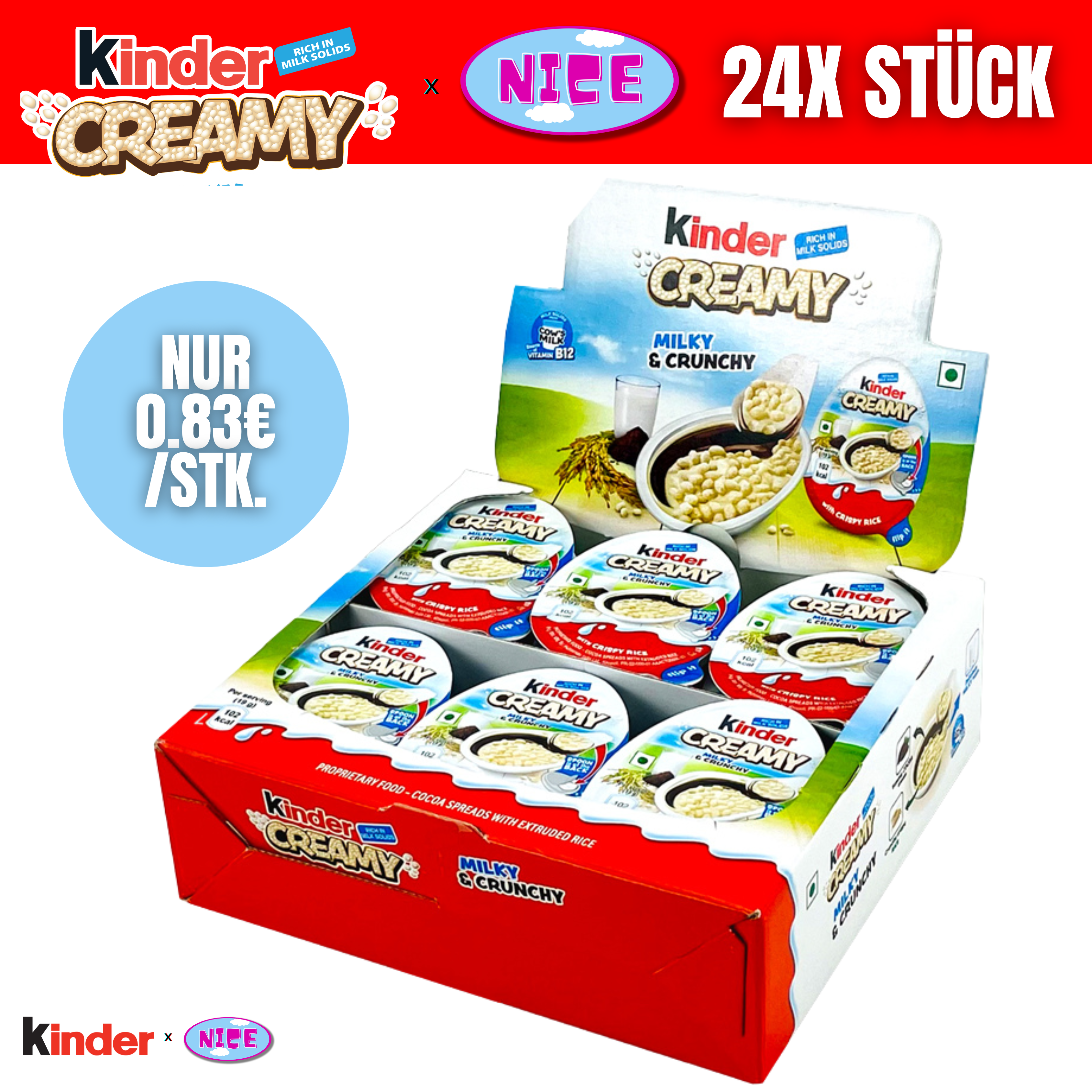 Kinder Creamy ganzer Tray (24 Stk.)