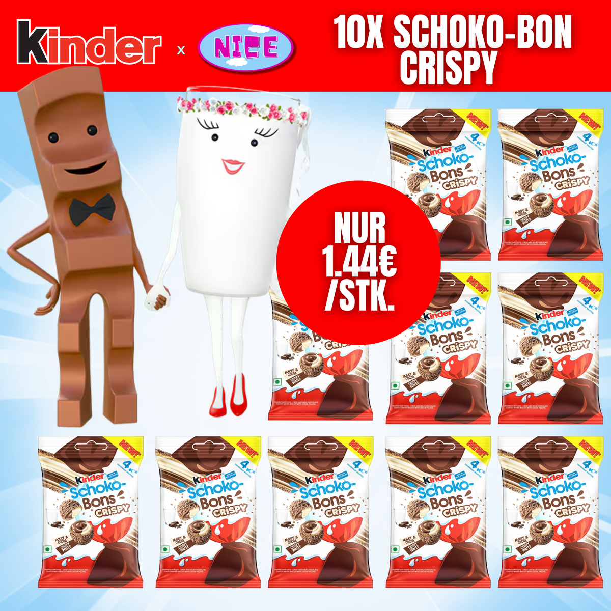 10x Schoko-Bons Crispy